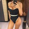 New Sexy Splicing Underwired Women Swimwear One Piece Swimsuit Female High Leg Cut Padded Bather Bathing Suit Swim
