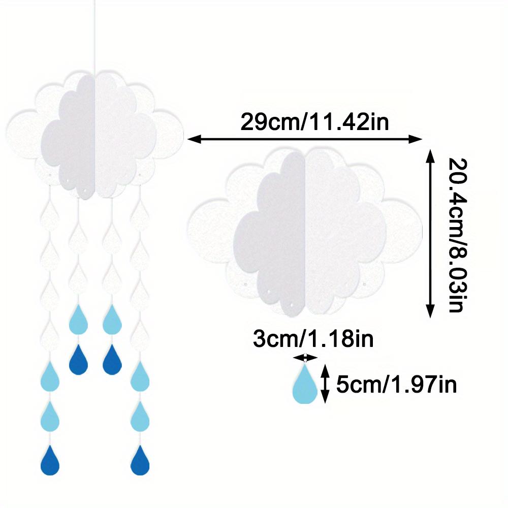 

6 шт. 3D-подвесные украшения в виде облаков, бумажные искусственные облака и реквизит для капель дождя, потолочные украшения для свадьбы своими руками