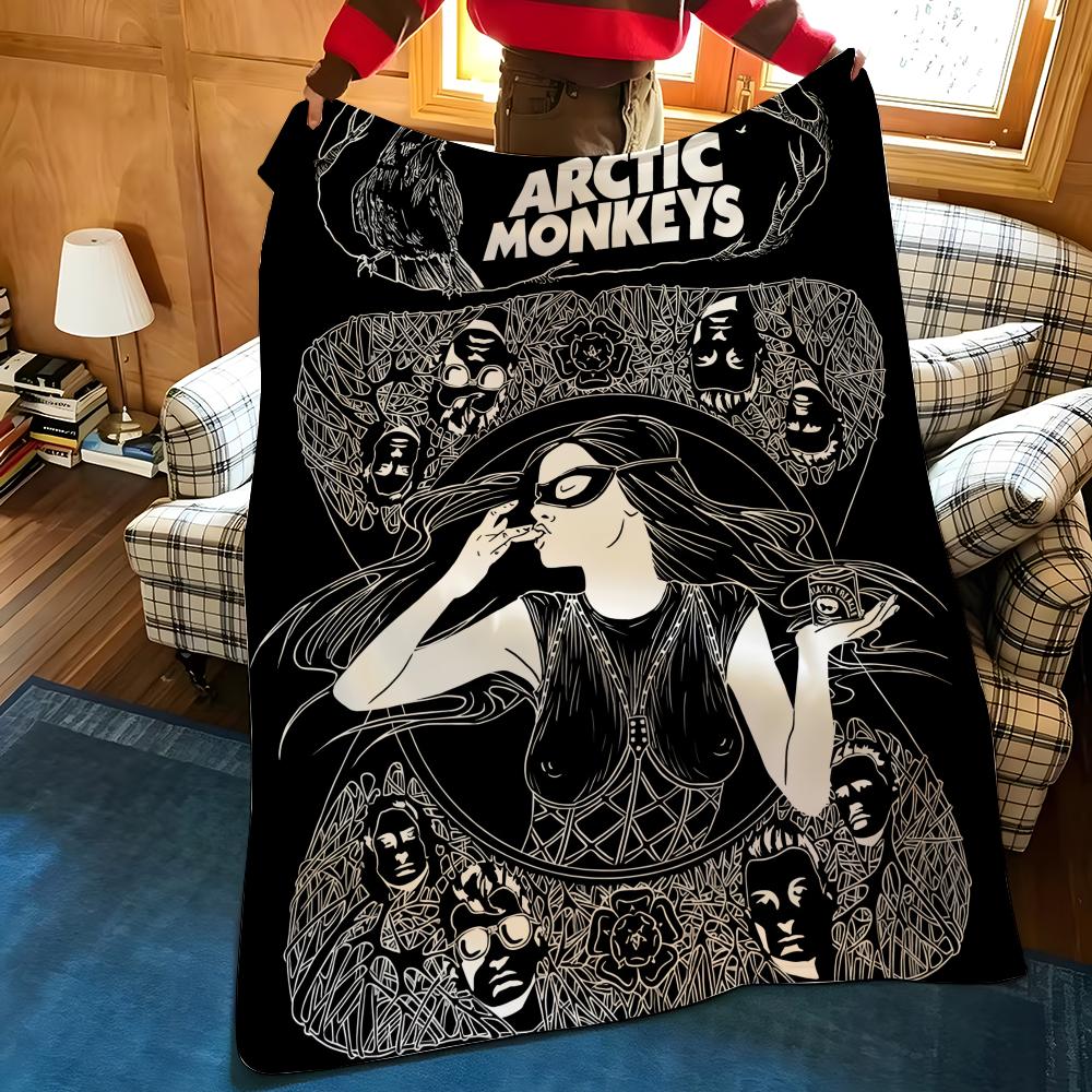 Music A-Arctic M-Monkeys Throw Flannel Cozy Print Blanket, Portable, Durable Machine Washable Cute Cool