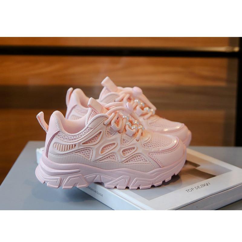 Pantofi sport pentru fete, primăvară și toamnă 2024, pantofi cu perle noi pentru copii, pentru elevi, pantofi ocazionali anti-alunecare cu talpă moale