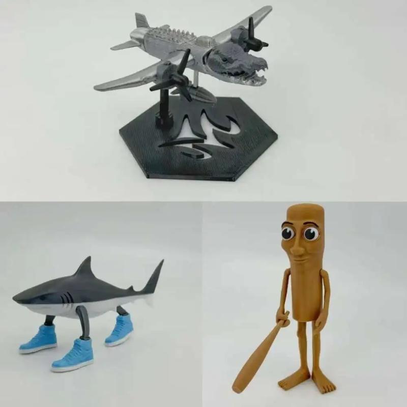 Tungtung Sahur Tralalelo Tralala Shark Shimpanzini Bananini Anime Action Figure Collectible Model Garage Kit Toys Gift