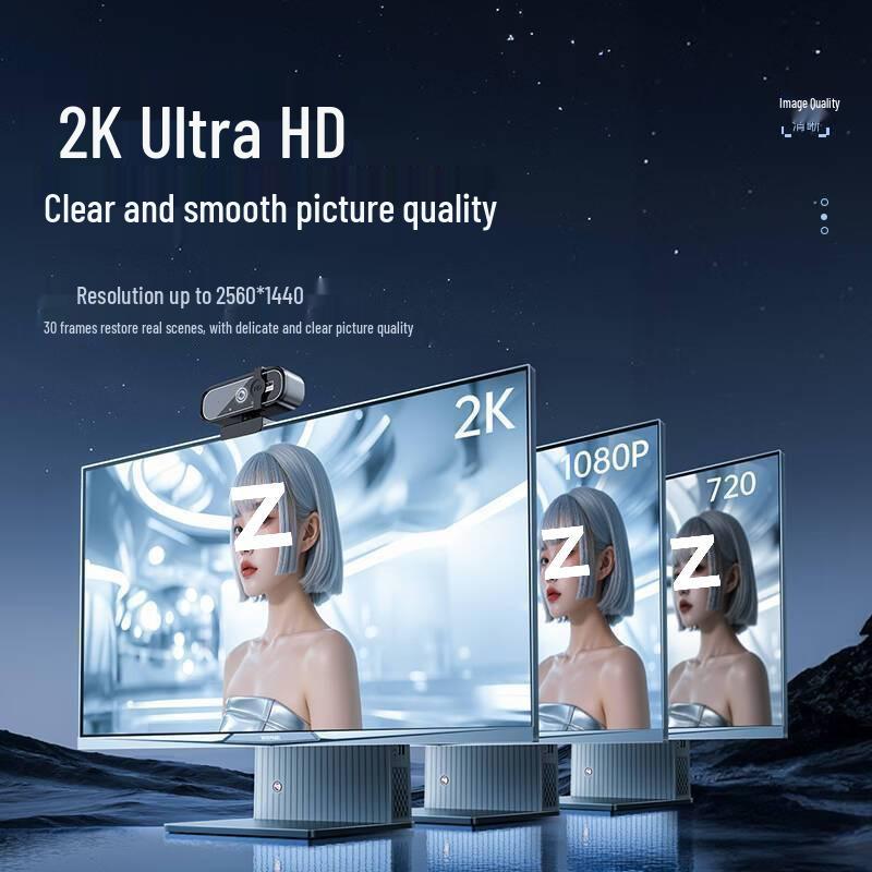 4K Ultra HD Streaming Camera with Microphone for Online Classes & Conferences