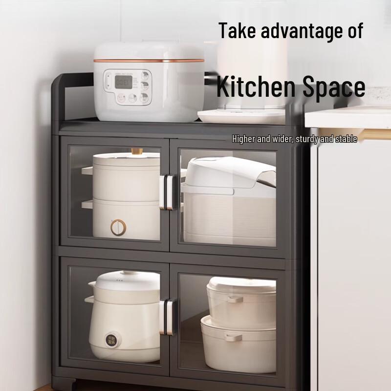 Multi-functional 3-Tier Carbon Steel Kitchen Storage Shelf