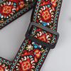 Guitar Strap Bass Cotton Leather Embroidery Straps Adjustable Neck Strap Electric Acoustic Guitar Bass Accessories
