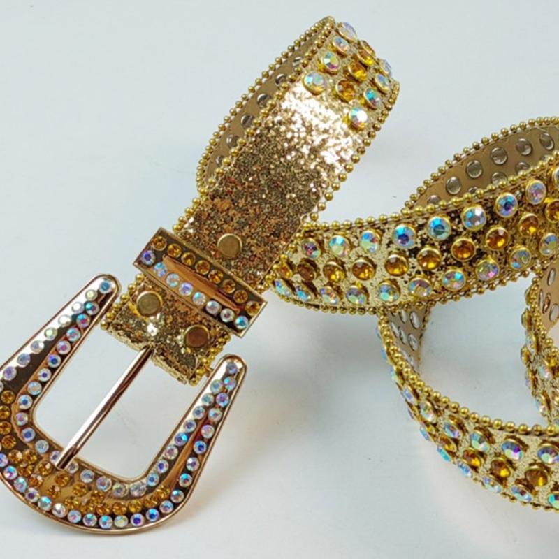 Adult Shinning Waist Belt Luxurious Pin Buckle Waist Belt Adjustable Length Y2K Rhinestone Waist Belt for Nightclub