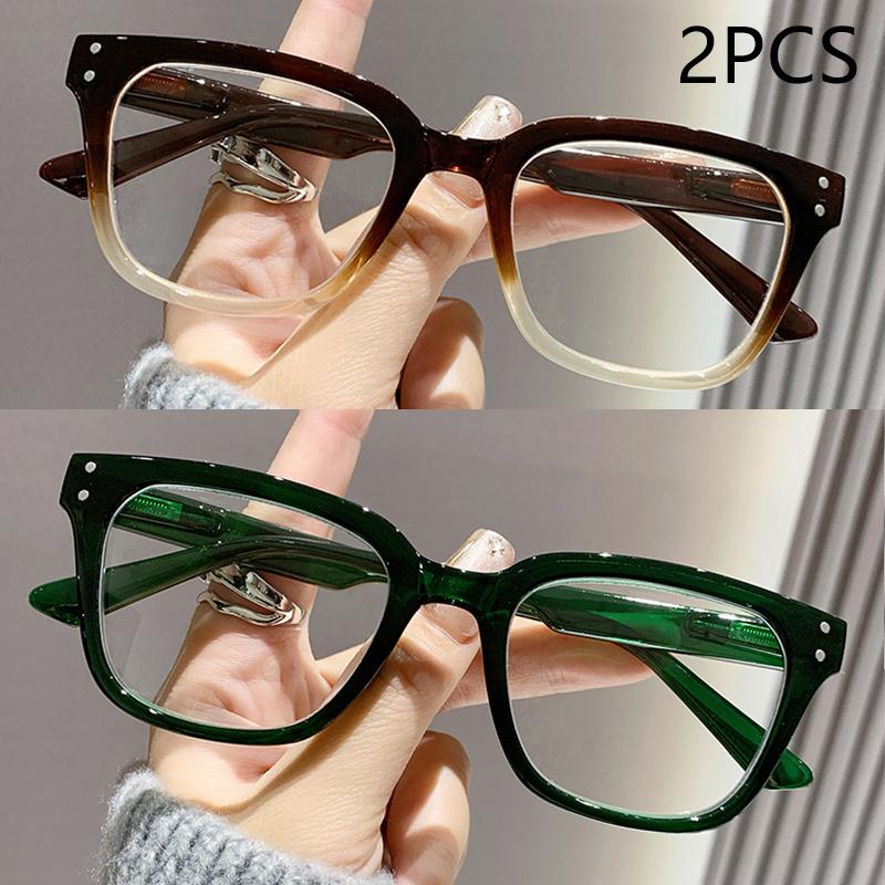

2/3PCS New Trendy Reading Glasses High-end Simple Square Frame Ultra-light Reading Glasses For Men And Women 2328 +400