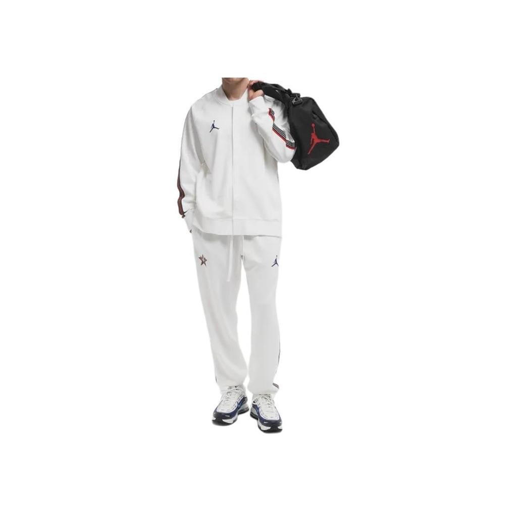 Jordan X NBA All-Star Logo Quick-Dry Comfortable Drawstring Knit Sports Pants Men Pants White HF5821-100