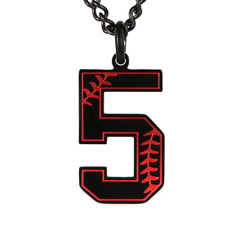 INS trendy stainless steel European and American fashion outdoor digital baseball necklace men's accessories titanium steel pendant