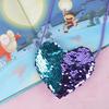 Borsa a Spalla Piccola Portamonete a Forma di Cuore con Doppi Colori e Paillettes per Bambina