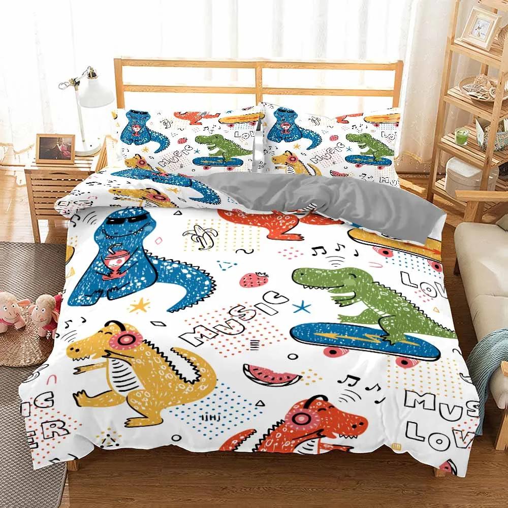 Dinosaur Bedding Sets Adults Winter Duvet Cover Sets Kidstwin Full Queen King Bedroom Set Bedclothes Home Comforter Cover Set