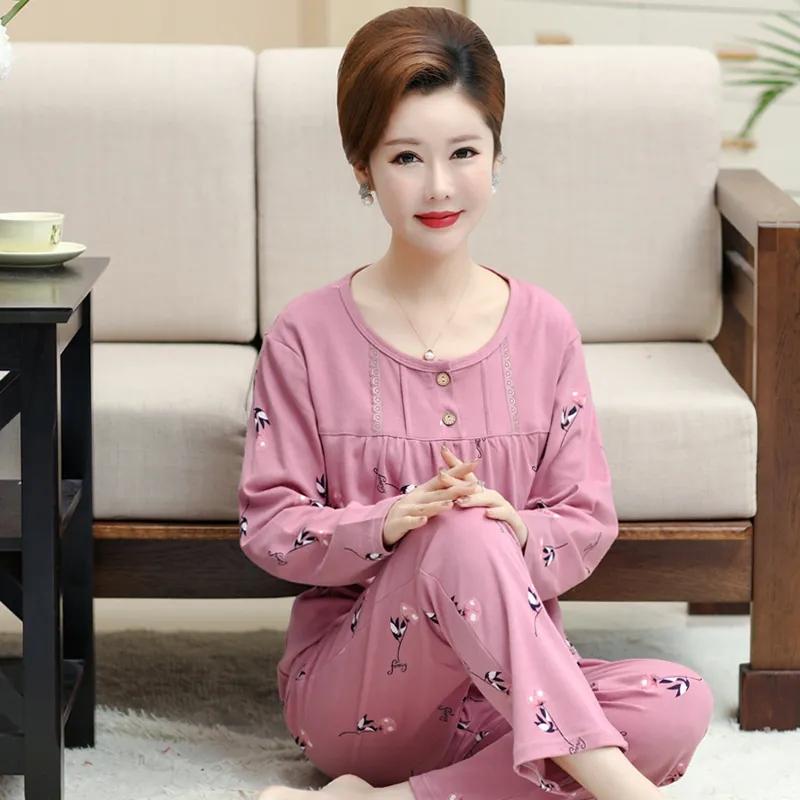 Kadın Pijama Takımları Pamuklu Pijamalar Bol Kadın Giyim Takımları