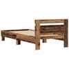 LED Bed Frame with Reclaimed Wood Look 75 x 190 cm Engineered Wood