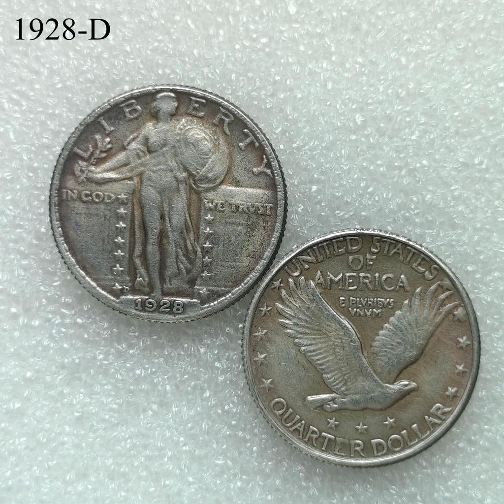 Antique American Liberty 25 Cents Coin, 1916-1930, Optional Brass or Silver Plated