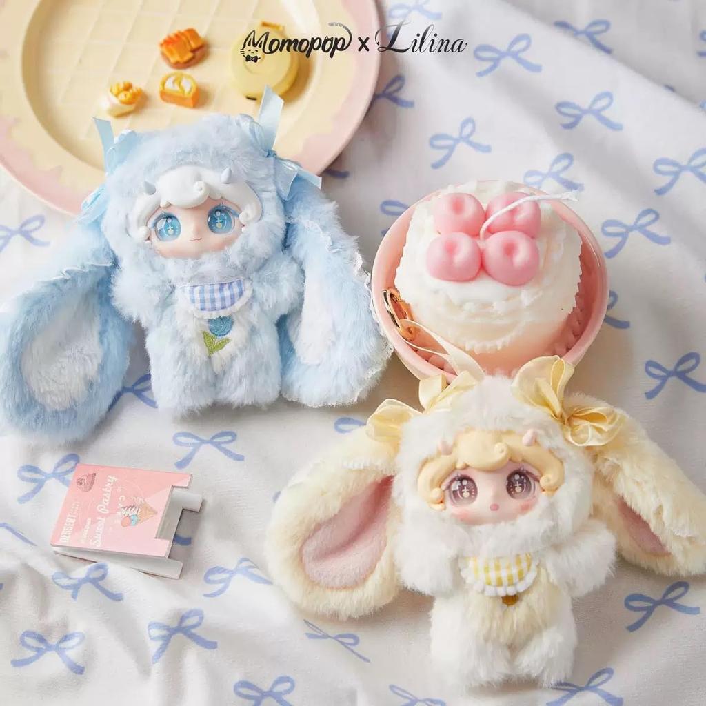 [LILINA] FLORA DREAM Bunny Series Plush Toy  Authentic Blind Box  Approximately 15cm In Size with PVC Face, Fluffy Long Ears, and a Large Bow  Cute