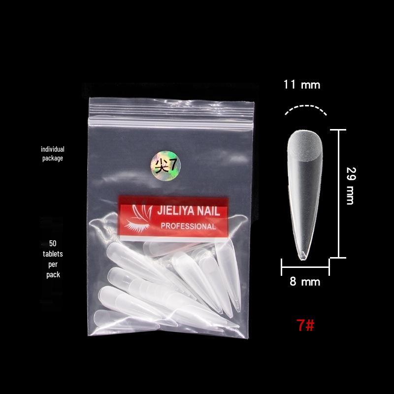 Frosted Pointed Trapezoidal False Nail Tips - Easy Stick-On, No Filing Needed.
