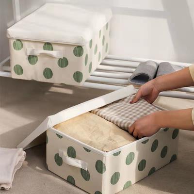 Foldable Fabric Storage Box With Lid Dustproof Clothes Organizer Closet Bedroom Drawer