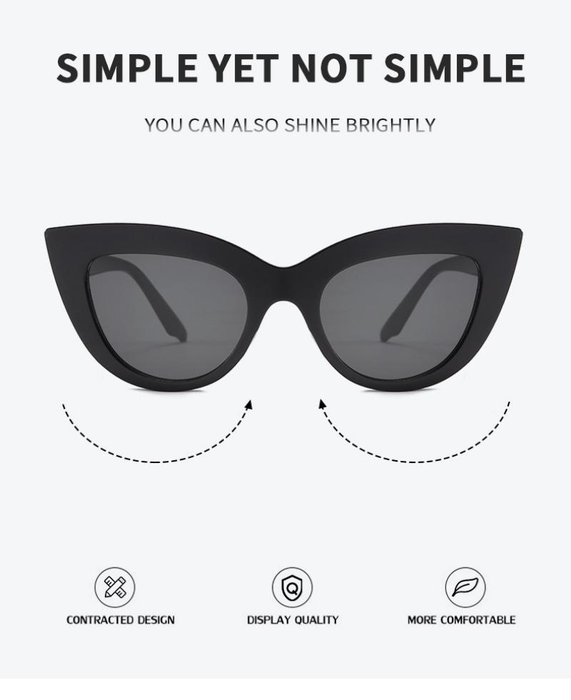Cat Eye Women Oval Sunglasses Vintage Fashion UV400 Protection Designer Eyewear for Ladies Popular Brand Female Shades