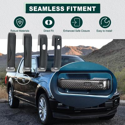 Car Door Handle Covers For Ford F150 F-150 2015 2016 2017 2018 2019 2020 Carbon Fiber Black Car Door Handle Cover Trim Stickers