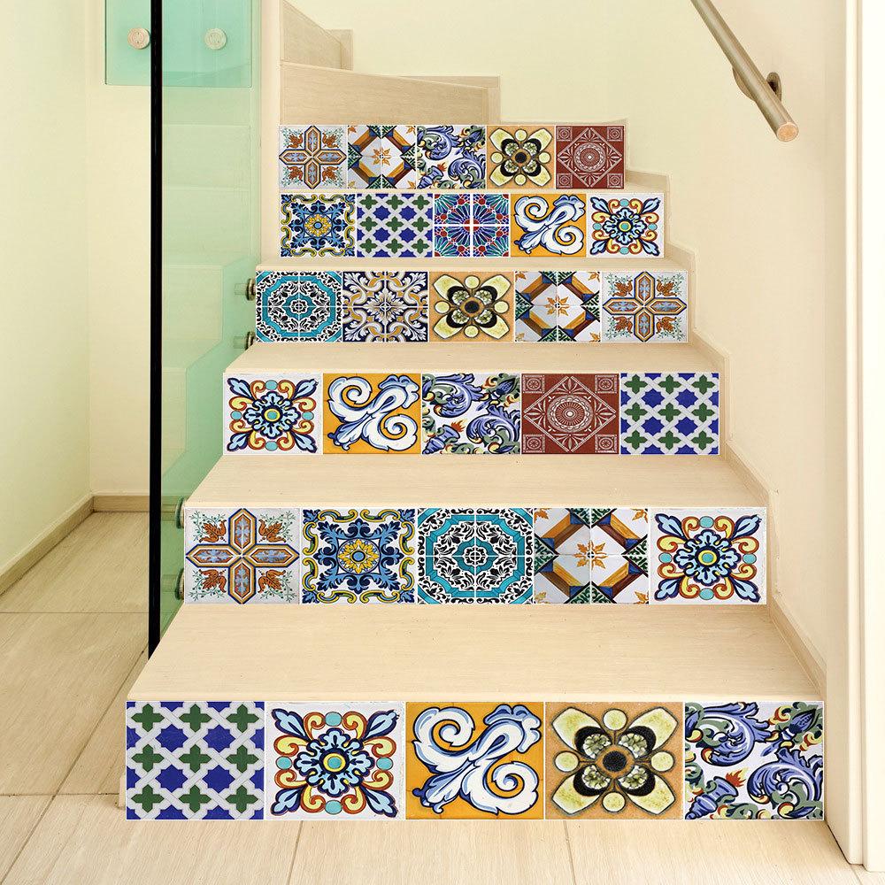 Creative Self-Adhesive Stair Sticker Living Room Diy Decoration Home Waterproof Wall Sticker Lt6-101