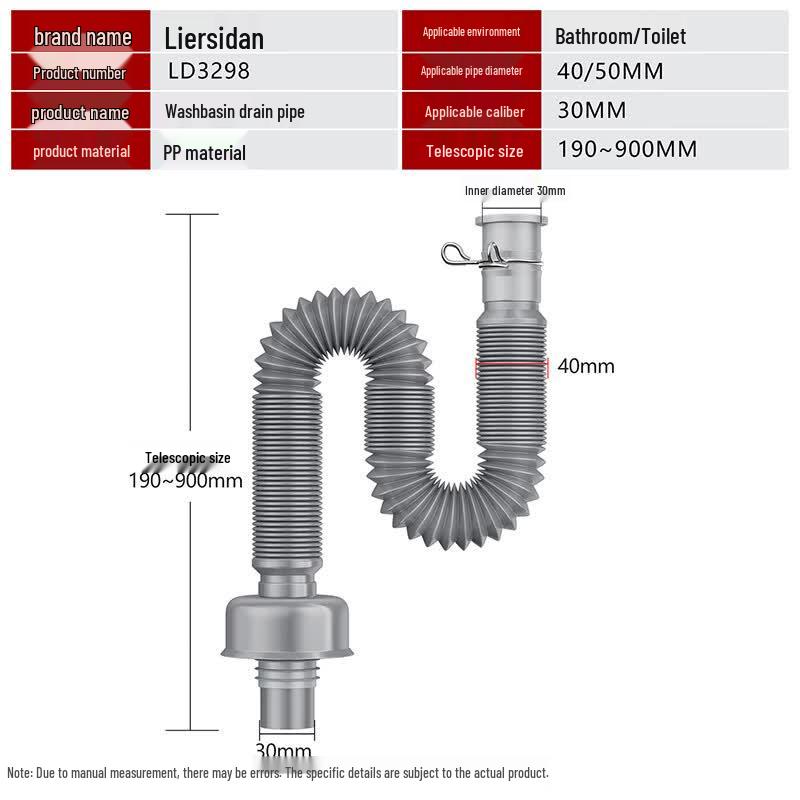 Leiershidan Plastic Anti-Odor Washbasin Drain Pipe