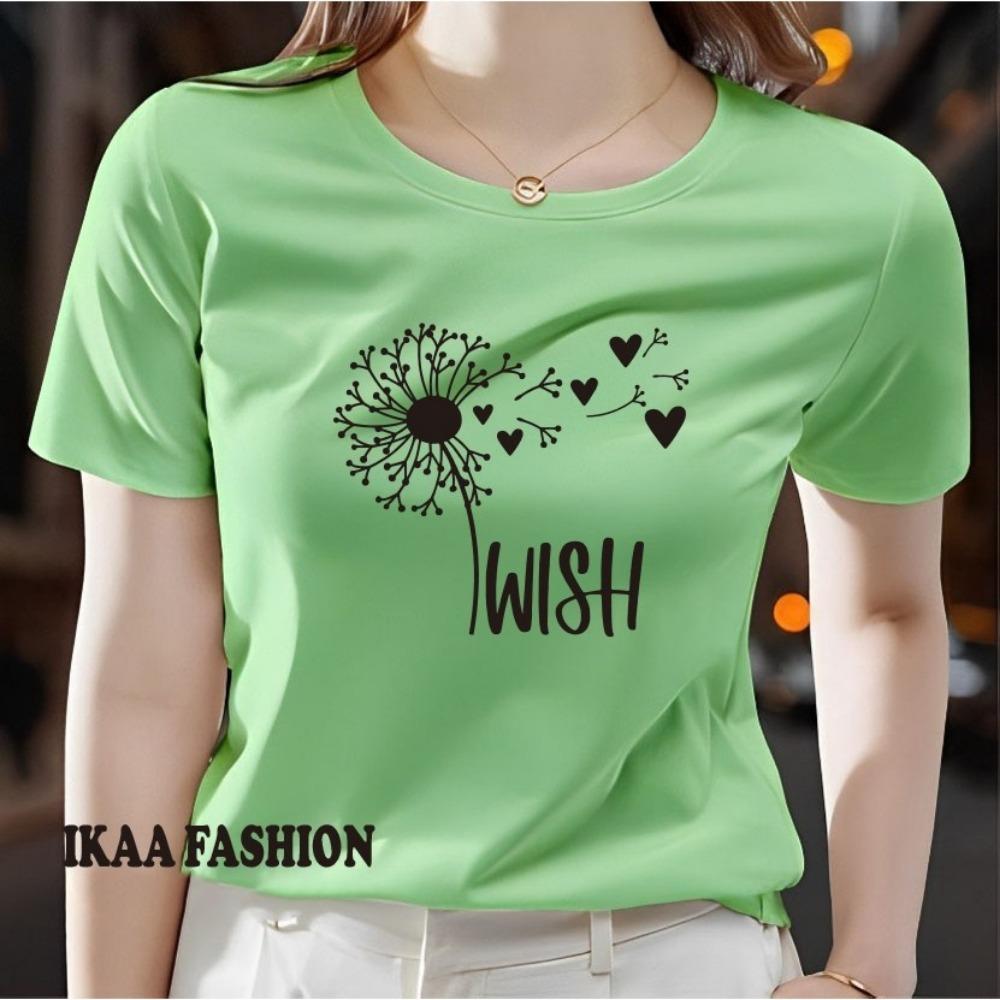 

Flower pattern T-shirt casual short sleeved top XS
