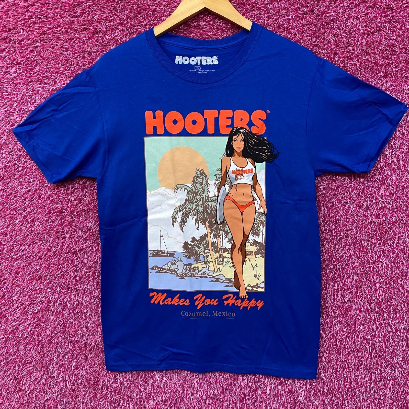 Hooters Делает Тебя Счастливым Косумель Мексика Пляжная Красотка Спортивный Бар Промо Футболка S
