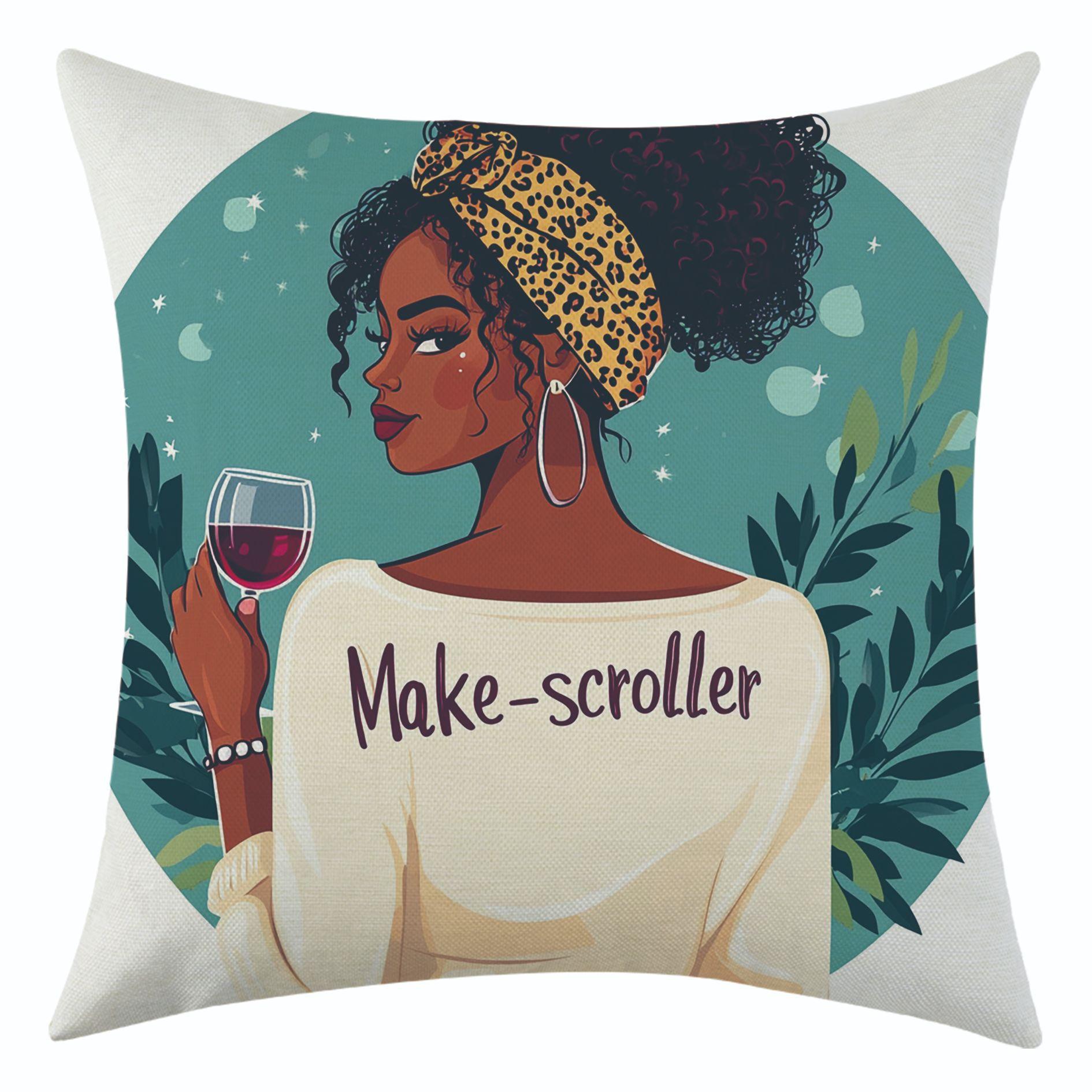 

New African Women s Linen Pillowcase for Holiday Decoration, Car Sofa Lumbar Pillow Cushion 45 * 45 separate pillow cover