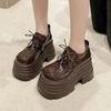 Fashion 10CM Patent Leather Chunky Heels Pumps 2025 Spring Autumn Ankle Boots Mary Jane Chunky Heels Buckle Platform Shoes Girls' shoes