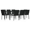 VidaXL Ensemble à manger de jardin 9 pcs coussins résine tressée acier 3186952