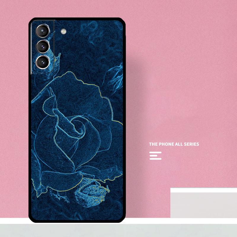 Blaue Rose Kunst Handyhülle Für Samsung Galaxy S26 S25 S24 S20 S21 S22 S23 Ultra S10 Plus S25 FE Hülle Coque