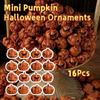 16Pcs Gothic Style Mini Pumpkin Figurine Resin Mini Halloween Ornaments  Office Desktop