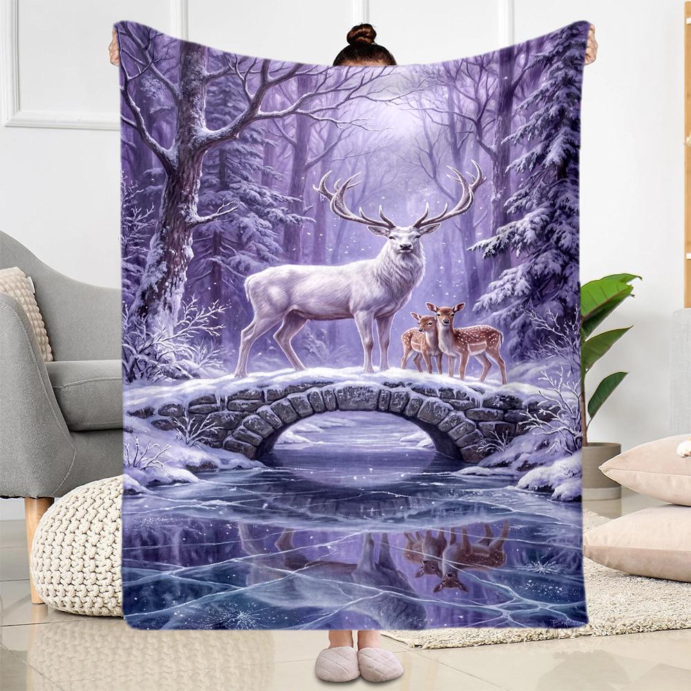 Magical Deer Fantasy Blanket,Suitable for sofas, offices, travel, living rooms, Gifts to relatives and friends, Blanket,Suitable for all seasons.