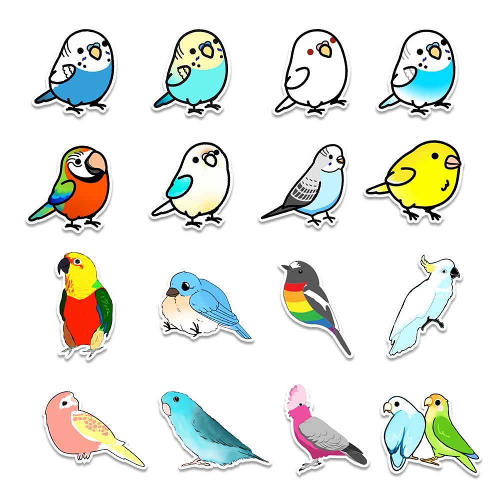 50PCS Lindo Animal Pájaro Pegatinas Laptop Nevera Guitarra Bicicleta Equipaje Skateboard Teléfono Botella Graffiti Pegatina Calcomanía Niño Juguete