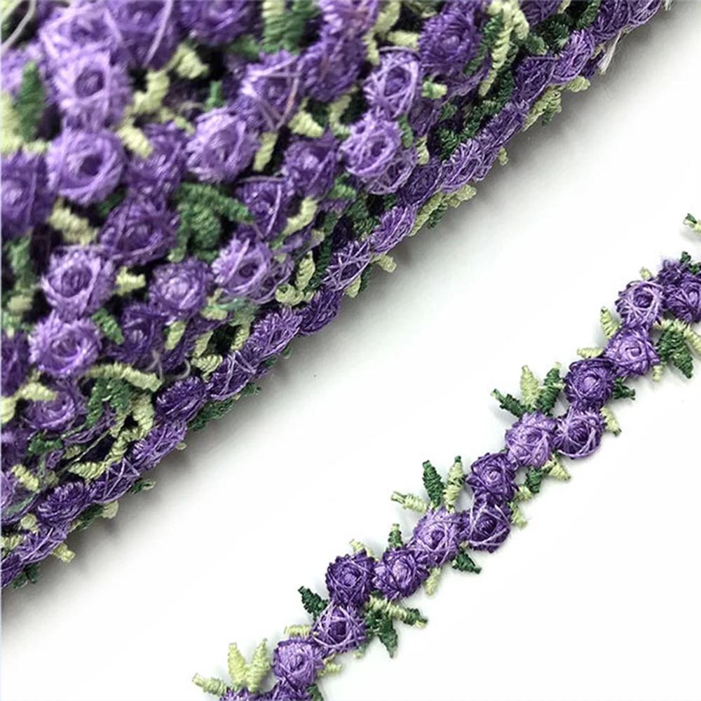 Clothes Accessories Wedding Dress Polyester Embroidered Flower Lace Trim Water Soluble Ribbons Fabric Trim