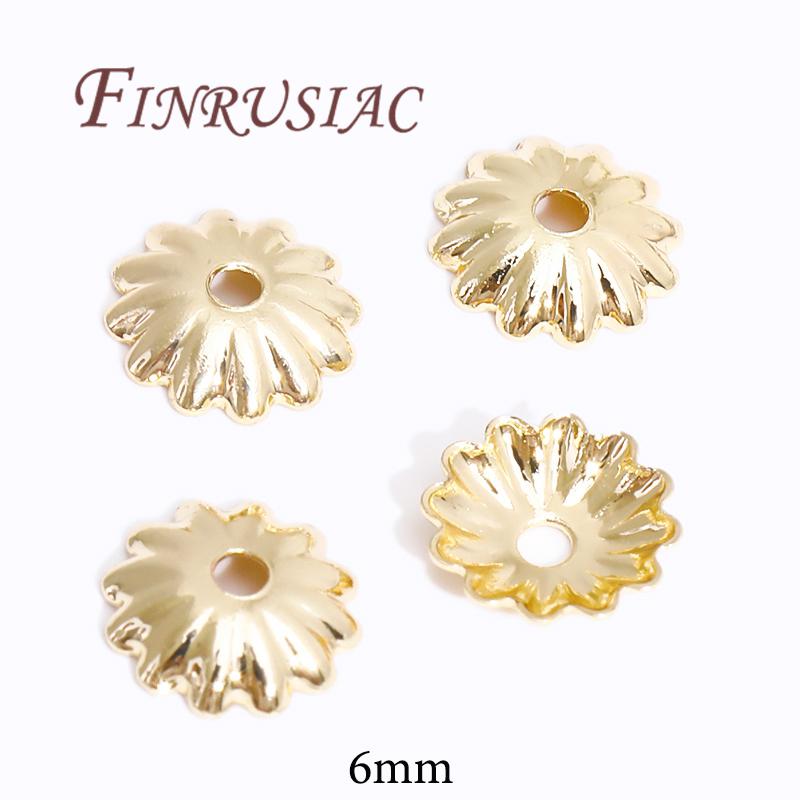 18K/14K Gold Plated Beads Cap For Jewelry Flower Bead Caps Jewelry Making Supplies Spacer Beads DIY Bracelets Accessories