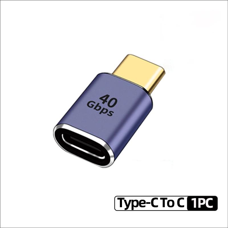 1PC USB 4.0PD 240W8K60Hz Charger Connector For Macbook 40Gbps High Speed USB C OTG U-Shape Straight Angle Male To Female Adapter