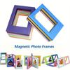 5Pcs Magnetic Photo Frames, 3-Inch Vertical Transparent Polaroid Fridge Magnets, for Wall Door DIY Photo Display