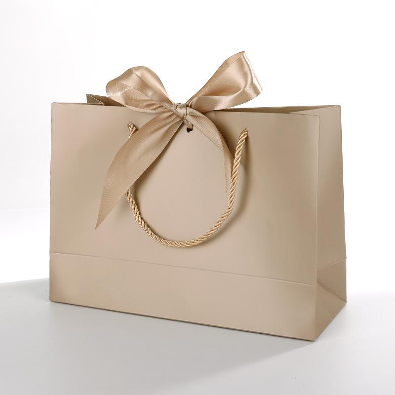 Handbag with Bow Ribbon - Gift, Shopping, and Makeup Paper Bag