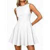 Summer Women's Elegant Sleeveless Boat Neck A-line Dress, Japanese & Korean Style Casual Dress for Spring