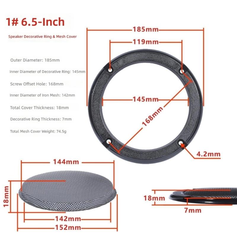 Loudspeaker Grille Speaker Decoration Cover Protective Case for 2-10inch Inches Home Subwoofer Horn Speaker