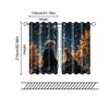 2 Pcs, Filtering Curtains (excluding Rods, Non-movable, Without Batteries) Boy & Little Fox for Use In Bedrooms and Living Rooms