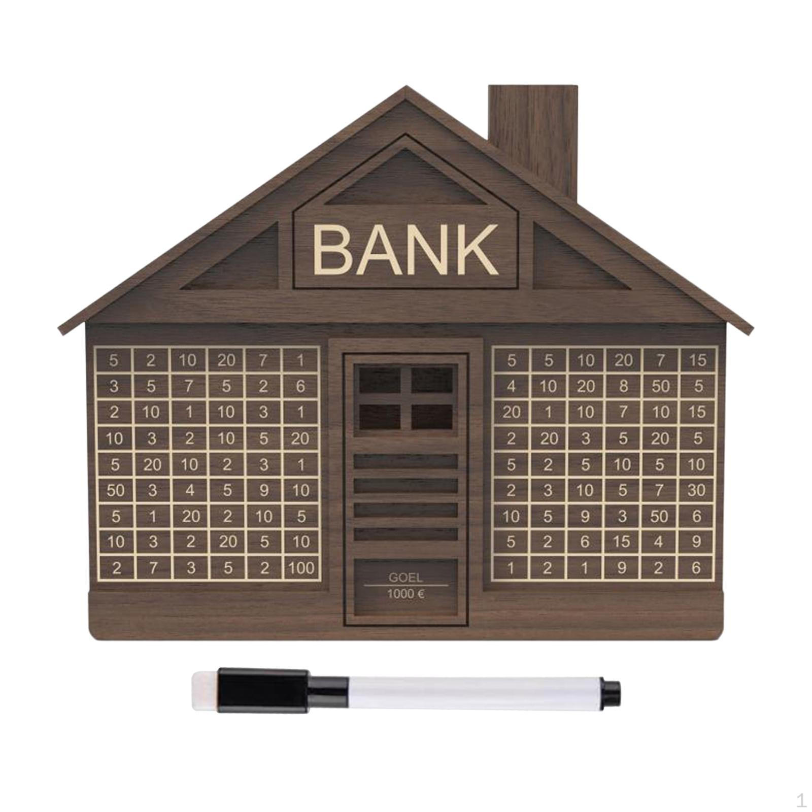 

Деревянная копилка для денег, органайзер для стола, общежития, коробка со счетчиком монет для детей 1 года Deep Brown