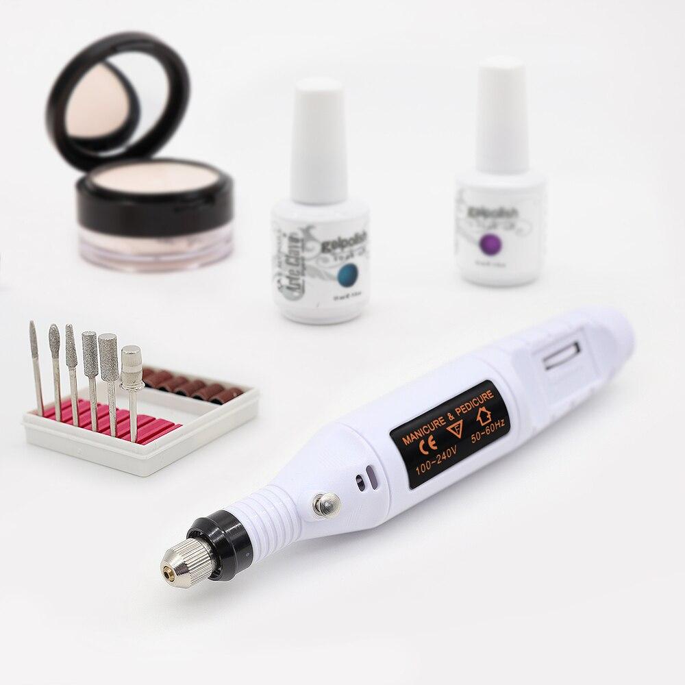Kit de mașină de manichiură electrică profesională pentru găurit pentru unghii Dispozitiv de îndepărtare a stiloului pentru unghii Instrumente de lustruit Kit de echipament puternic pentru unghii