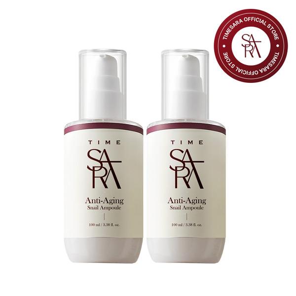[1+1] TIME SARA Anti-Aging Snail Elasticity Ampoule 100ml TIME SARA Snail Ampoule 100ml x 2