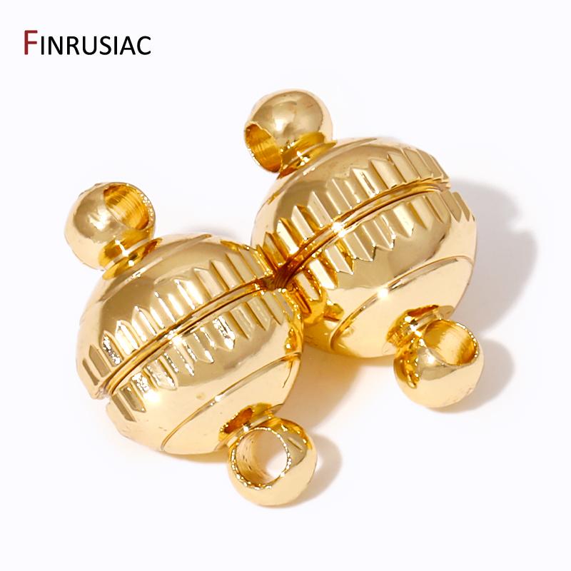 Wholesale 18k Gold Plated Brass Strong Magnetic Clasps For Bracelet Making Magnet End Clasp Connectors DIY Jewelry Making