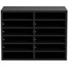 Wood Literature Organizer, 12 Compartments, File Sorter with Removable Shelves, Mailboxes Slot for Office Home Classroom Mailrooms Organization, EPA