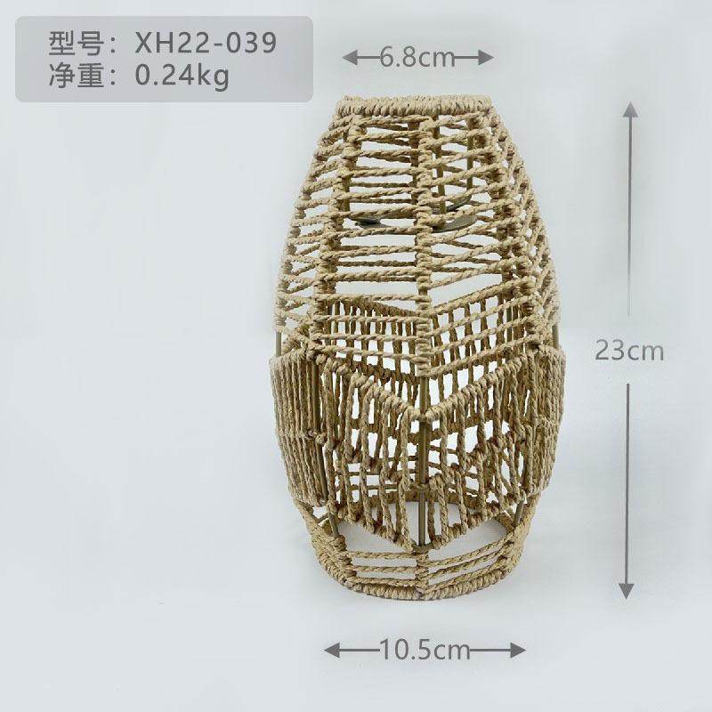 Papierseil-Kronleuchter Neuer chinesischer Imitation-Rattan-Lampenschirm B&B-Restaurant Hot-Pot-Shop Kreative DIY-Beleuchtung Web-Beleuchtung Dekoration