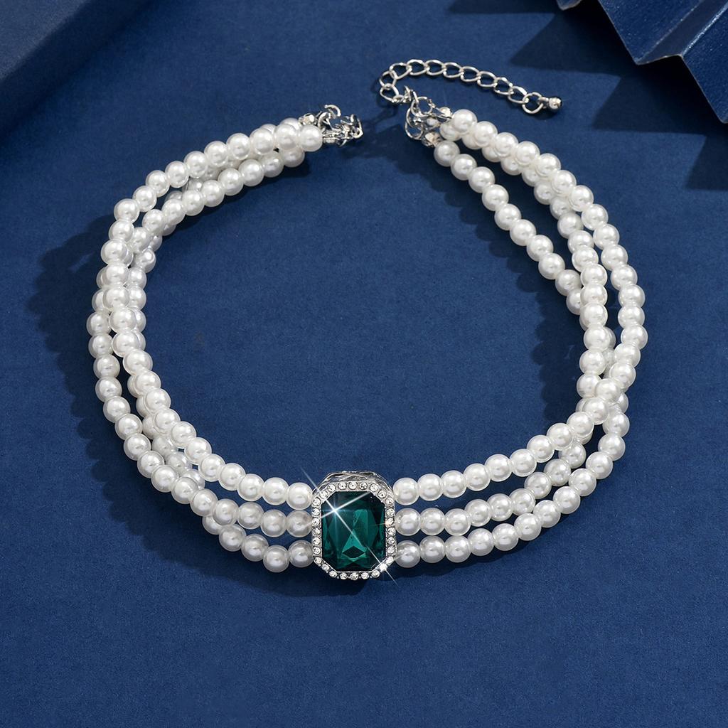 Accessories, French Light Luxury Short Collarbone Chain Imitation Pearl Choker Beaded Neck Retro Necklace