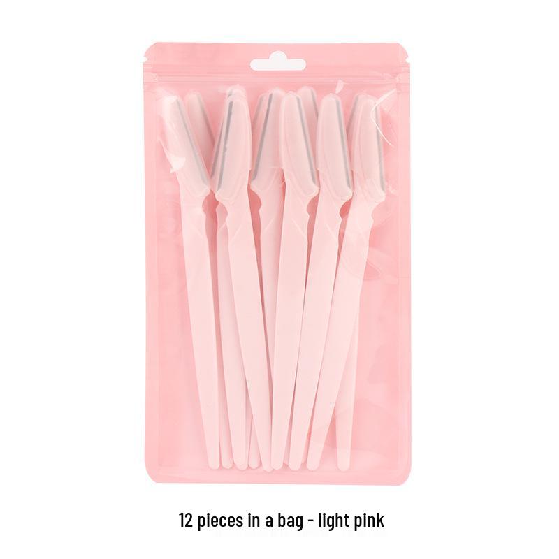 New Stainless Steel Eyebrow Razor: Straight Handle Trimmer for Precise Hair Removal.