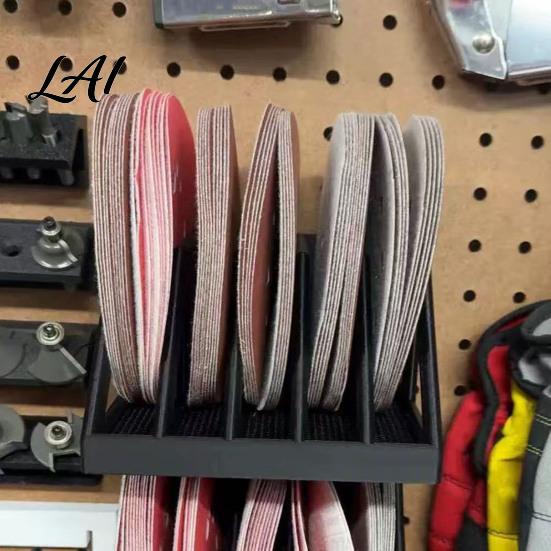 Desktop Storage Organizer Sandpaper Rack 5 Inch Sanding Discs Bins with Holed Disc Hooks And Slots Design Wall Mount Rack